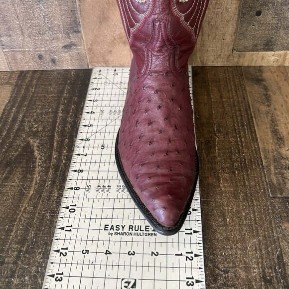 Los Altos Full Quill Ostrich Western Cowboy Boots Mens 10 EE - Picture 9 of 12